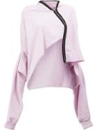 Aganovich Asymmetric Zipped Sweatshirt - Pink & Purple