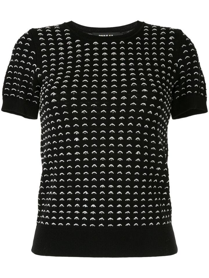 Paule Ka Contrast Knit Jumper - Black