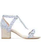 Alexandre Birman Clarita Printed Ankle-tie Sandals - White