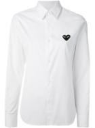 Comme Des Garçons Play Embroidered Heart Shirt, Women's, Size: Small, White, Cotton