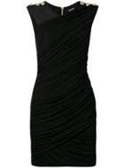 Balmain Slim-fit Draped Mini Dress - Black