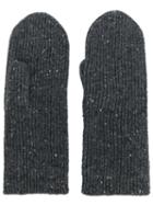 Isabel Marant Speckled Ribbed Mittens - Grey