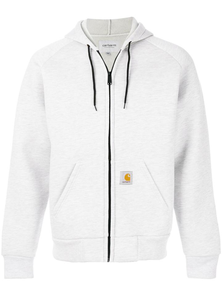 Carhartt Logo Patch Zip Hoodie - Grey