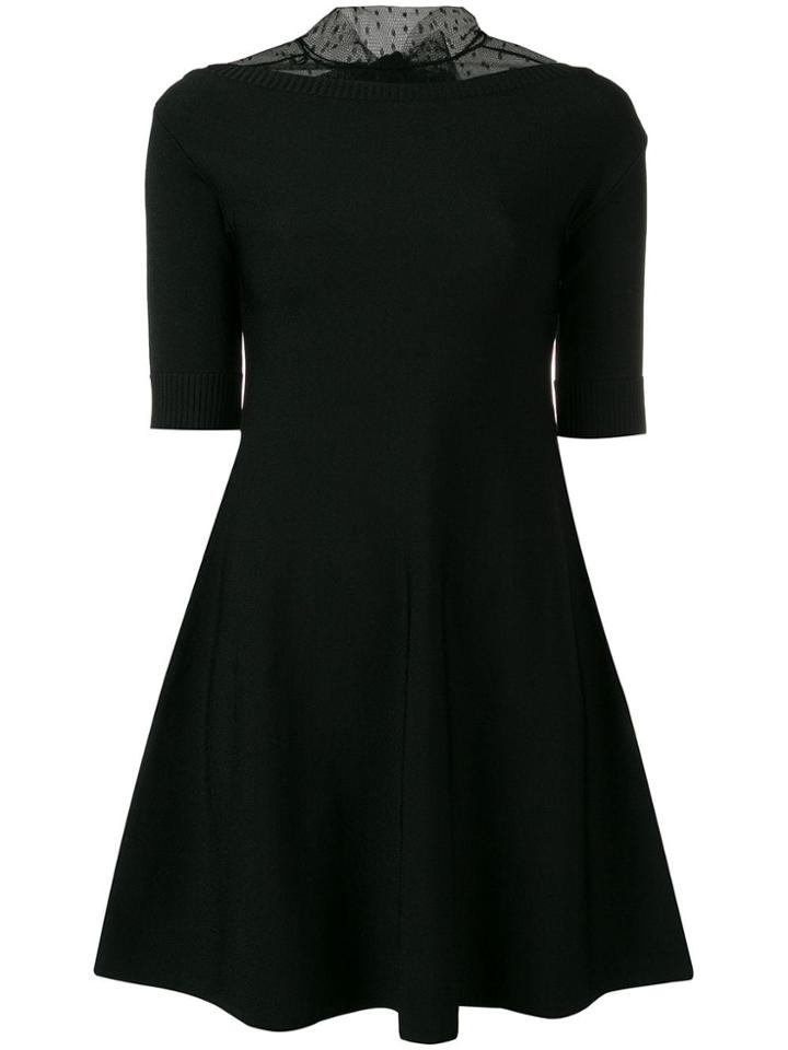 Red Valentino Red Valentino Tulle Neckline Dress - Black