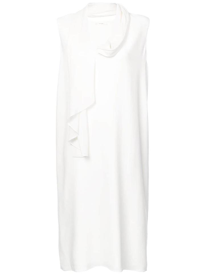 The Row Scarf Neck Shift Dress - White
