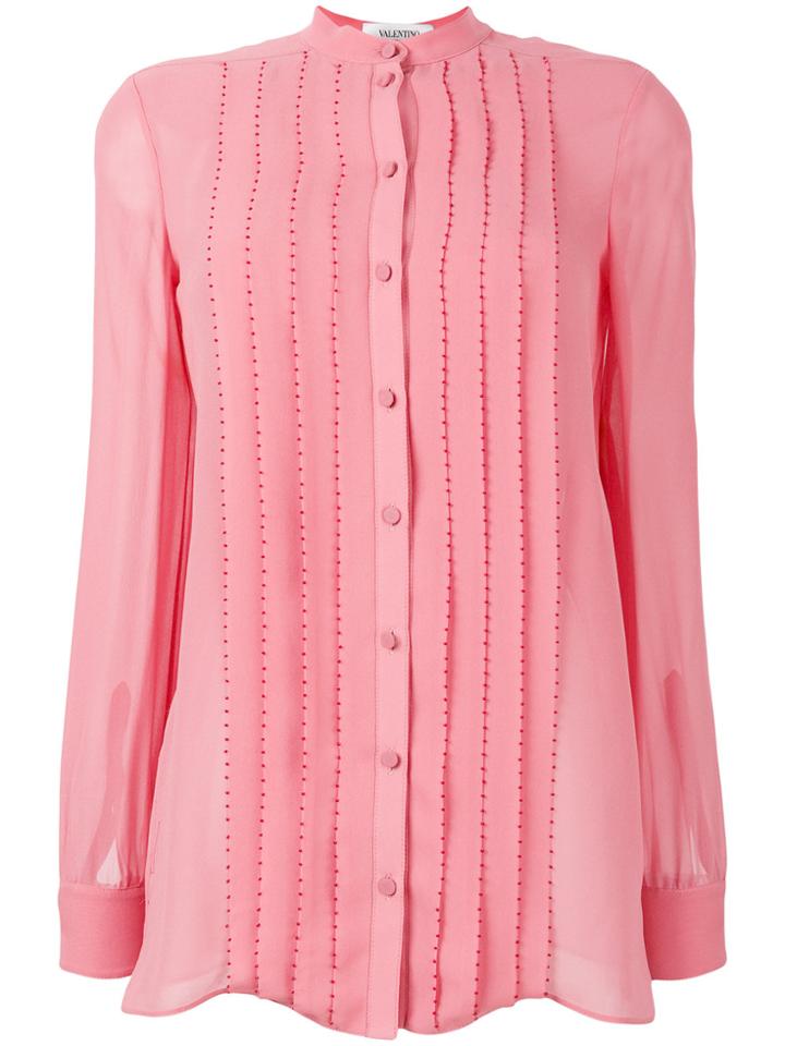Valentino Pleated Blouse - Pink & Purple