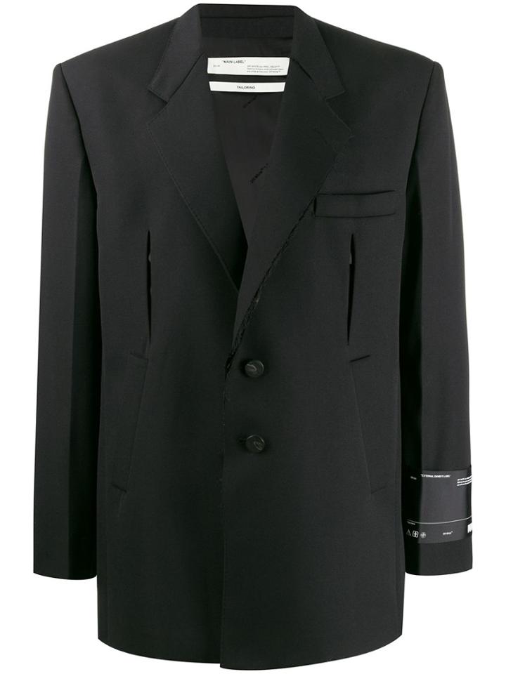 Off-white Oversized Single-breasted Blazer - Black