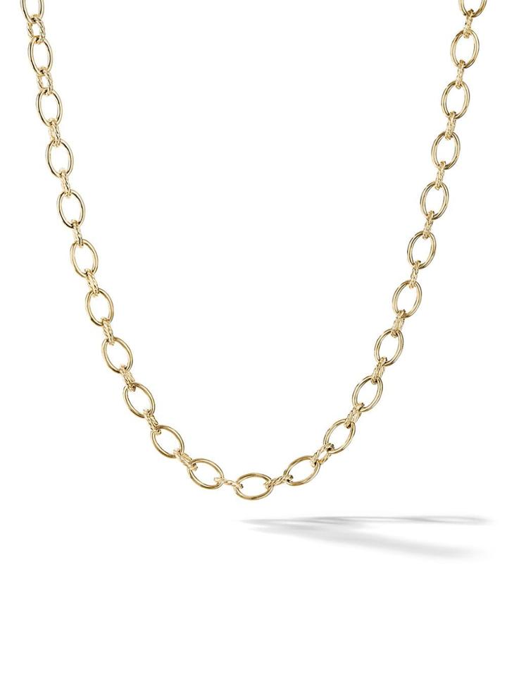 David Yurman 18kt Yellow Gold Oval Chain Necklace - 88