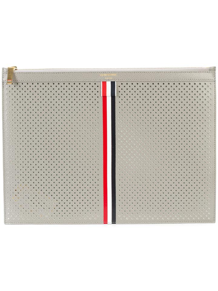 Thom Browne Medium Zipper Document Holder (35x25 Cm) With Red, White