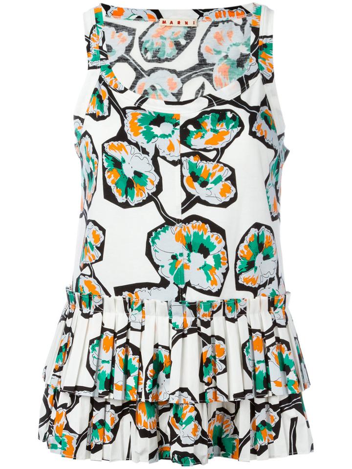 Marni Whisper Print Tank Top, Women's, Size: 42, White, Cotton