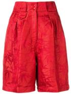 Etro Palm Leaves Printed Shorts - Red
