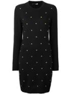 Love Moschino Studded Knit Dress, Women's, Size: 46, Blue, Virgin Wool
