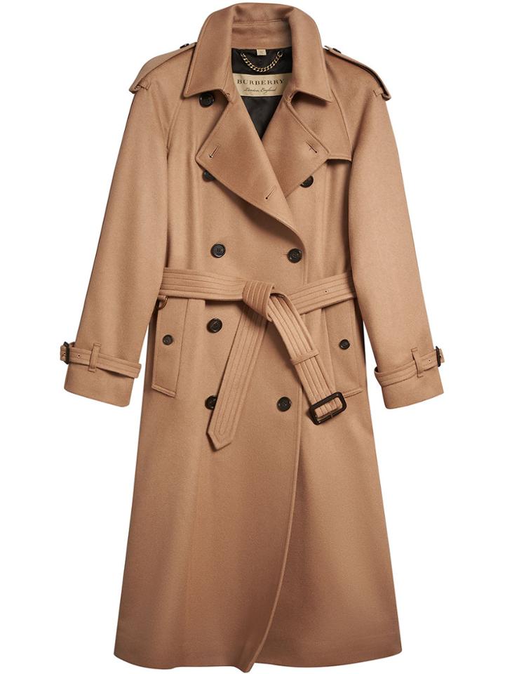 Burberry Cashmere Trench Coat - Brown