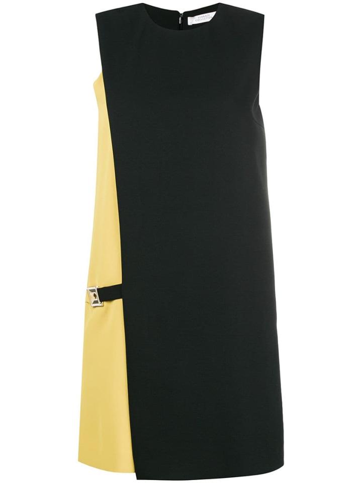 Versace Collection Contrast Detail Swing Dress - Black