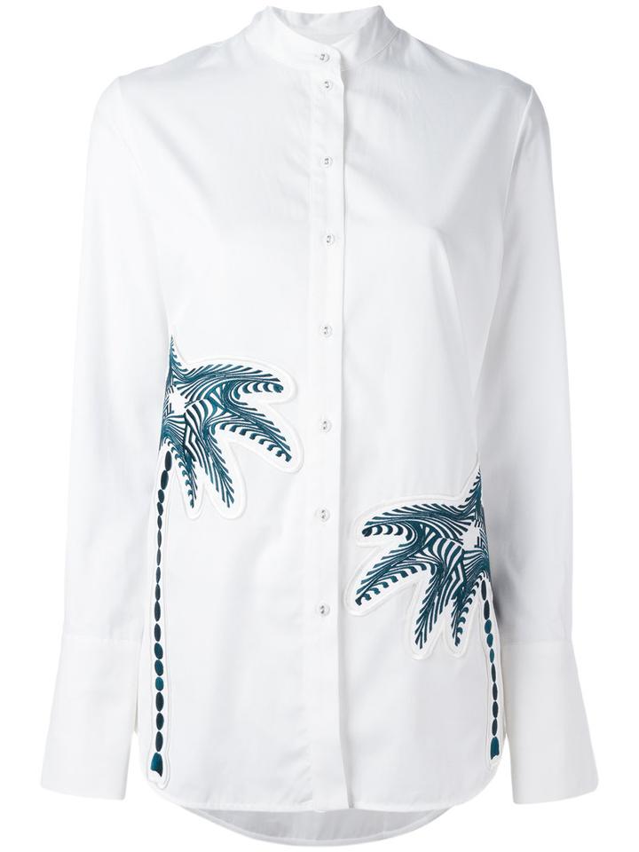 Victoria Victoria Beckham - Mandarin Neck Shirt - Women - Cotton/viscose - 6, White, Cotton/viscose