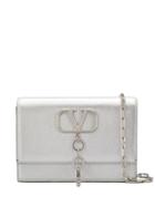 Valentino Valentino Garavani V-case Cross Body Bag - Silver