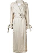 Rito - Long Trench Coat - Women - Linen/flax/rayon - 38, Women's, Nude/neutrals, Linen/flax/rayon