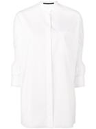 Erika Cavallini Gathered Shirt With Exaggerated Cuff - Blue