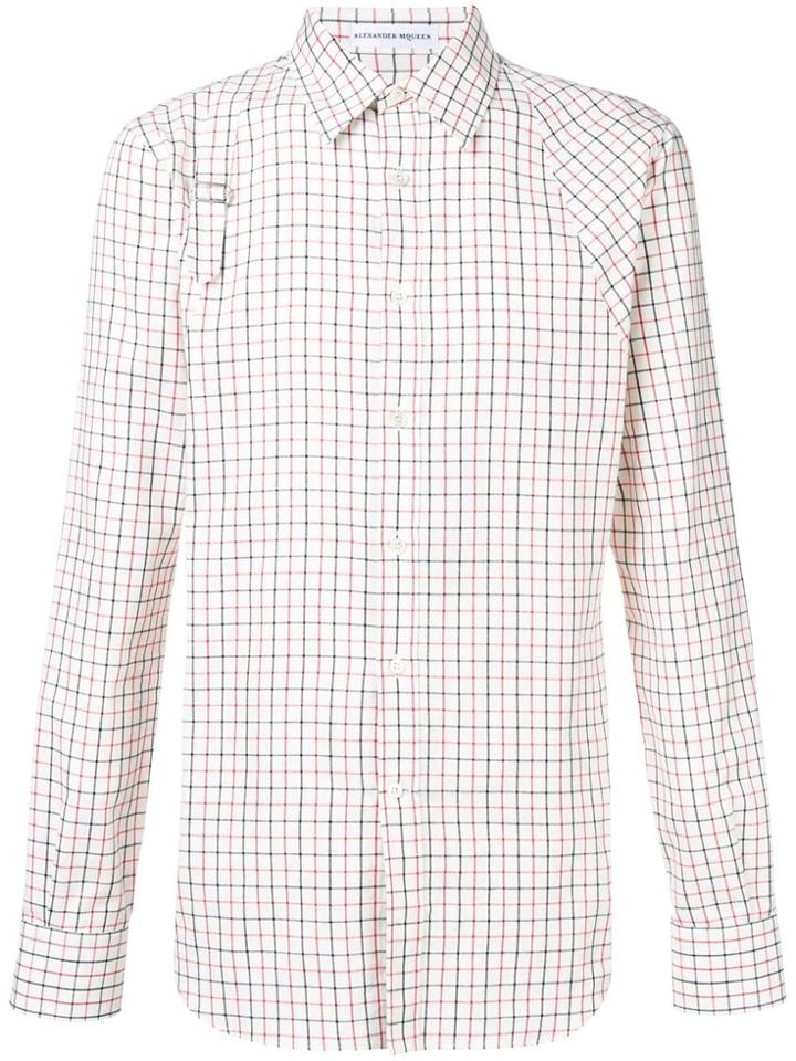 Alexander Mcqueen Check Print Shirt - White