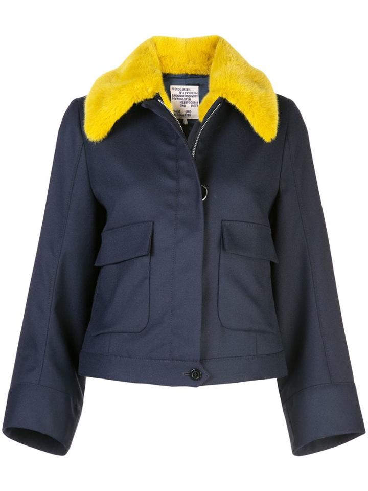 Baum Und Pferdgarten Boa Contrast Collar Jacket - Blue