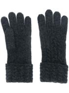 N.peal Cable Knit Gloves - Black