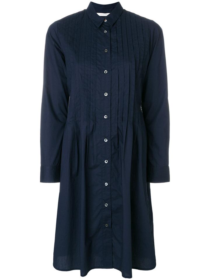 Chinti & Parker Pintuck Shirt Dress - Blue