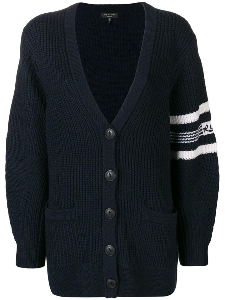 Rag & Bone Stripe Detail Cardigan - Blue