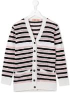 No21 Kids Striped Cardigan, Girl's, Size: 10 Yrs, Pink/purple