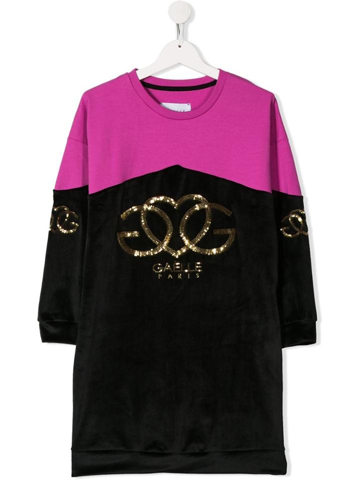 Gaelle Paris Kids Teen Two-tone Bead-embellished Dress - Pink