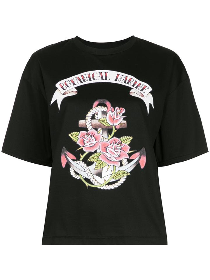 G.v.g.v. Oversized Botanical Marine Printed T-shirt - Black