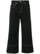 Msgm Cropped Flare Jeans - Black