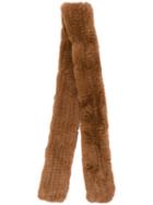 Yves Salomon Accessories Knitted Scarf - Brown