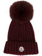 Moncler Ribbed Beanie - Red