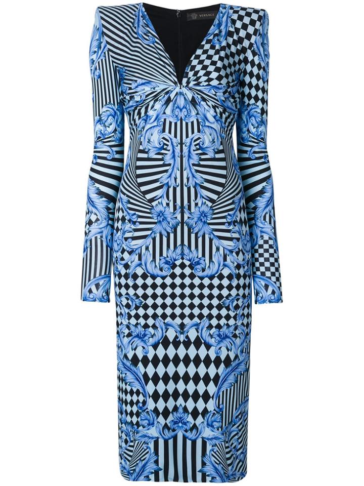 Versace Printed Midi Dress - Multicolour