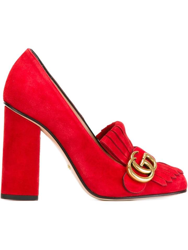 Gucci Fringed Pumps - Red