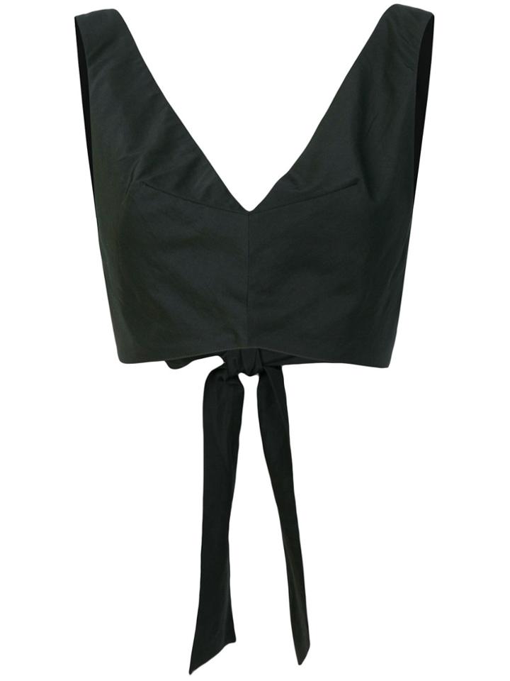 Kalita Bow Tie Cropped Top - Black