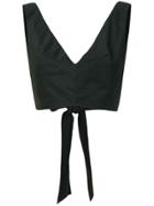 Kalita Bow Tie Cropped Top - Black