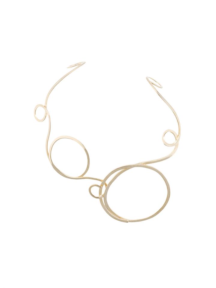 Vionnet Swirl Hook Necklace - Metallic