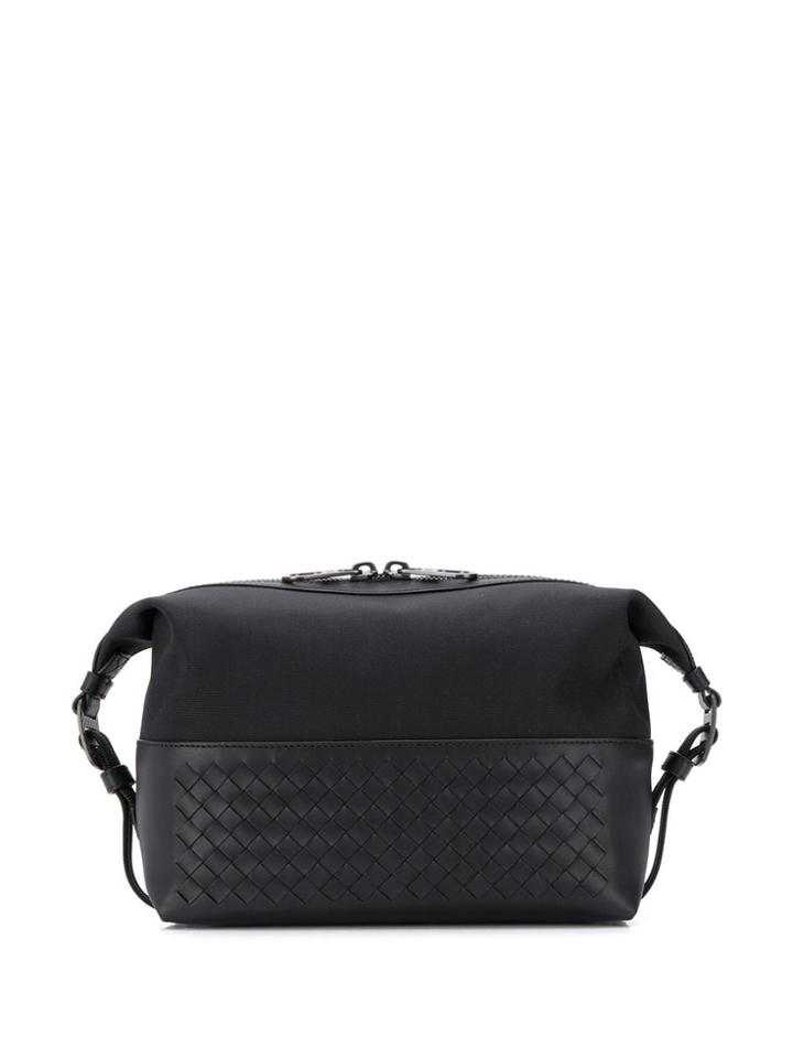 Bottega Veneta Woven Detail Wash Bag - Black