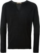 Nuur Slit Neck Jumper, Men's, Size: 54, Black, Merino
