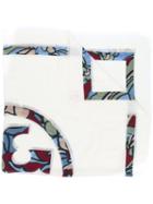Tory Burch - Printed Logo Square Scarf - Women - Wool - One Size, White, Wool