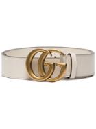 Gucci White Gg Marmont Belt