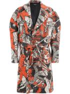 Edward Crutchley Belted Colour-block Coat - Yellow & Orange