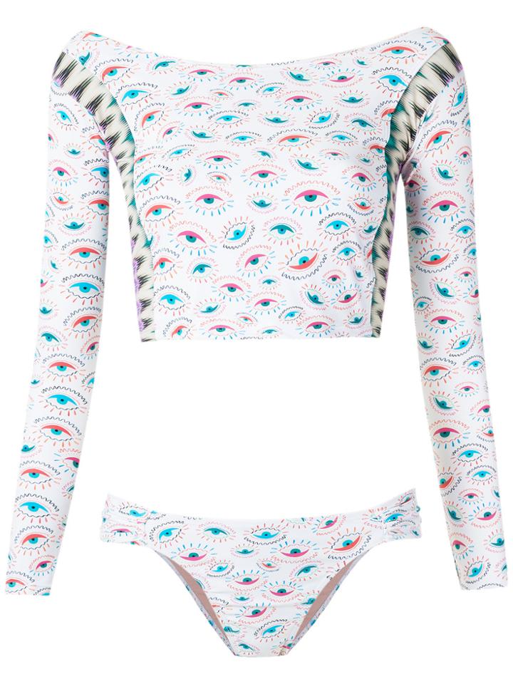 Brigitte Printed Bikini Set - White