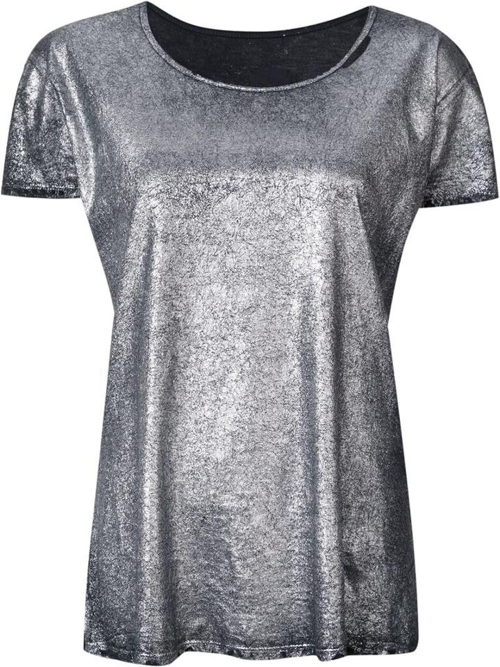 Rta Metallic (grey) T-shirt, Women's, Size: Small, Cotton/cashmere