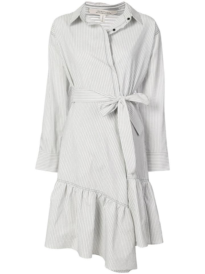 Dorothee Schumacher Asymmetric Belted Shirt Jacket - White