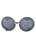 Miu Miu Eyewear Round Shaped Sunglasses, Women's, Black, Acetate/metal