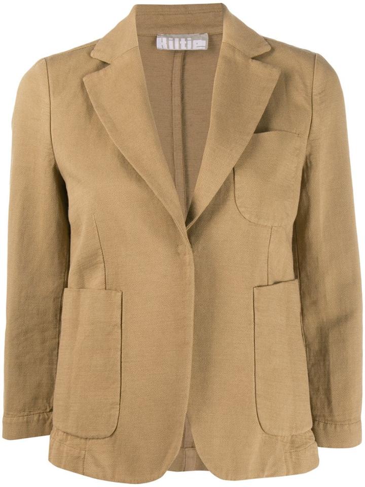 Kiltie Tailored Blazer Jacket - Neutrals