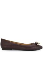 Michael Kors Collection Alice Padlock Detail Ballerina Shoes - Purple