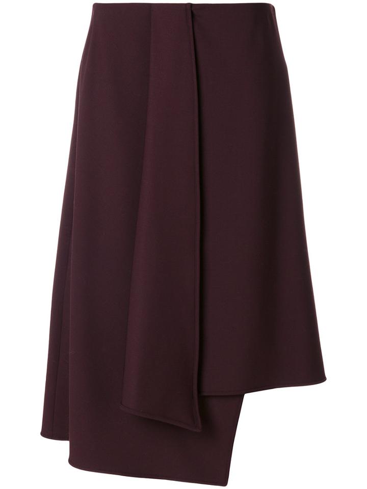 Etro - Asymmetric Skirt - Women - Spandex/elastane/wool - 42, Red, Spandex/elastane/wool